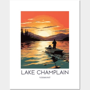 A Pop Art Travel Print of Lake Champlain - Vermont - US Posters and Art